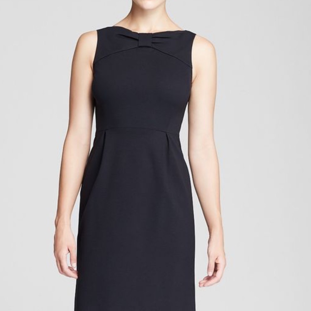 Kate Spade LBD black bow neck sheath dress 6.